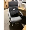 Image 2 : BLACK LEATHER LOOK HIGH BACK ADJUSTABLE MOBILE OFFICE CHAIR WITH LUMBAR SUPPORT MESH