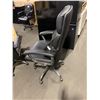 Image 2 : BLACK LEATHER LOOK HIGH BACK ADJUSTABLE MOBILE OFFICE CHAIR WITH LUMBAR SUPPORT MESH