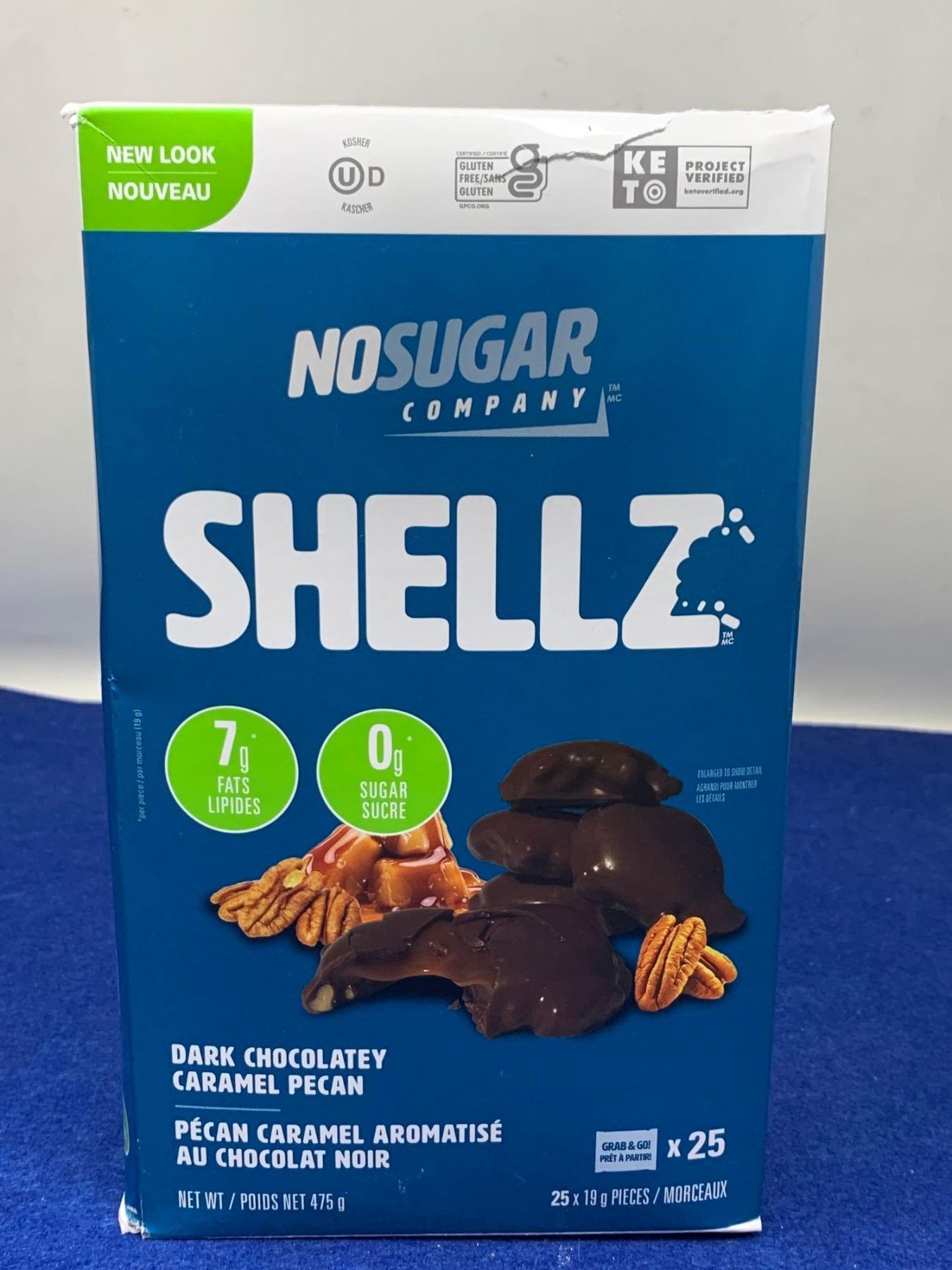 Shellbe No Sugar Company Shellz- Dark Chocolatey Caramel Pecan Bars (25 x 15g)