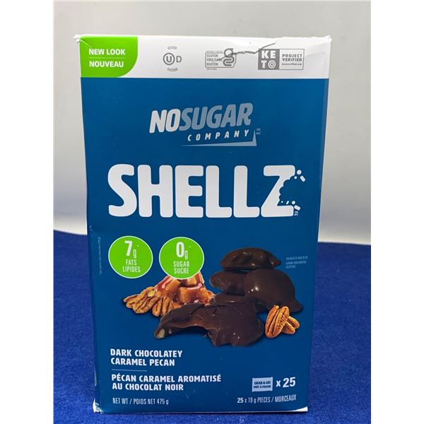 No Sugar Company Shellz- Dark Chocolatey Caramel Pecan Bars (25 x 15g)