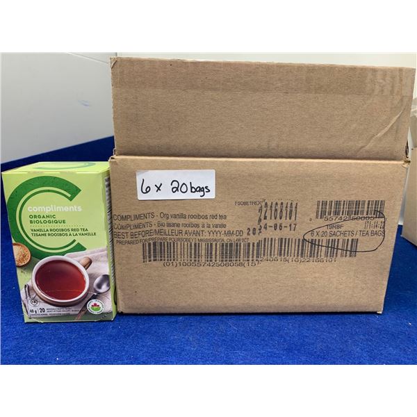 Compliments Organic Vanilla Rooibos Bag Tea (6 x 20)
