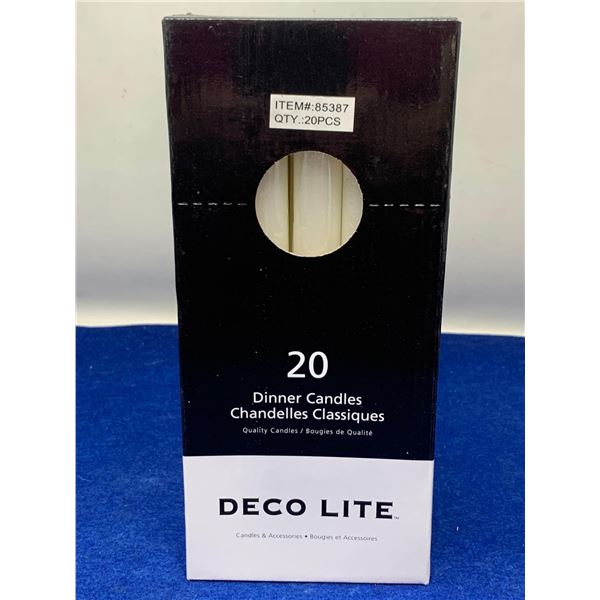 Deco Lite Dinner Candles (20pcs) White