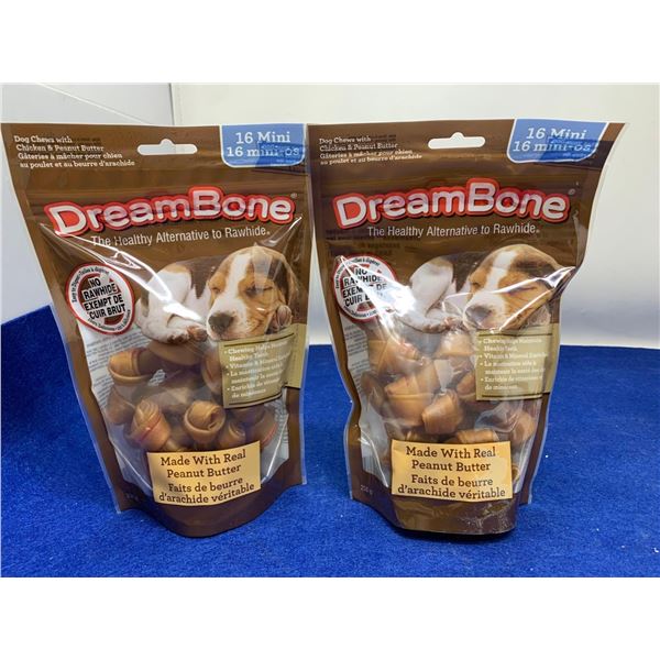 DreamBone Peanut Butter Flavour Dog Treats (2 x 256g)