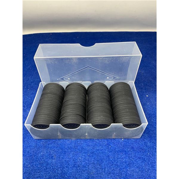 Set of 100 Black Poker Chips with Storage Case