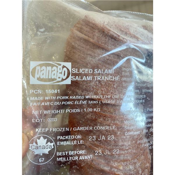 FROZEN - Sliced Pork Salami - Raised without Antibiotics - 2x1Kg