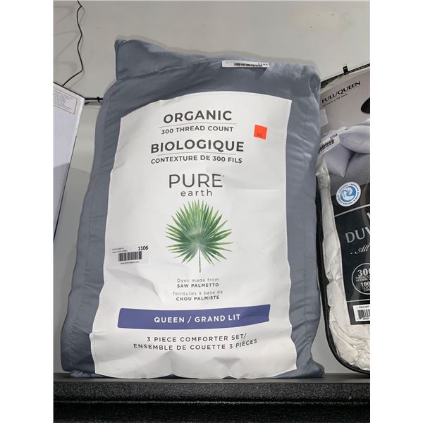 Pure Earth Queen 3 Pc Comforter Set