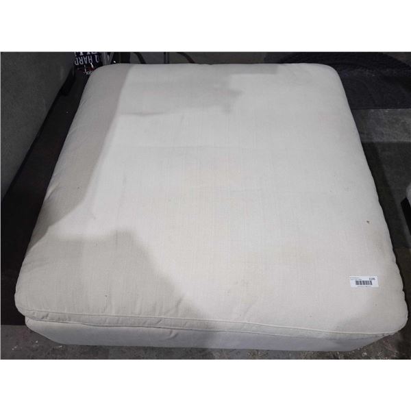 Cream Colored Cloth Oversized Accent Ottoman 40" x 40"