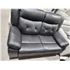 Image 3 : NEW Floor Model Leather Black Power Recliner Loveseat With Usb Chargers