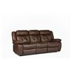 Image 1 : NEW in Box Brown Saddle Leather 3 Seat Reclining Sofa