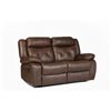 Image 1 : NEW in Box Brown Saddle Leather 2 Seat Reclining Loveseat
