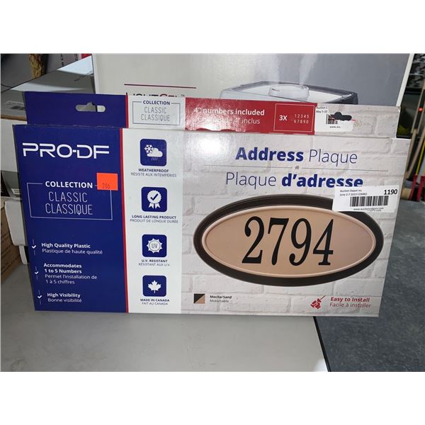 Pro DF Address Plaque Classic