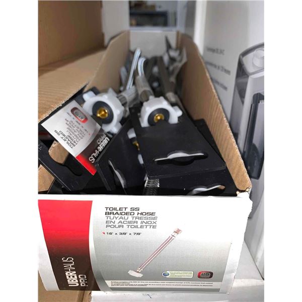 UberHaus Pro Toilet SS Braided Hose 16"x3/8"x7/8" Lot of 15