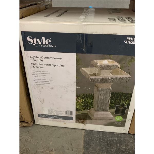 Style Selections Lighted Contemporary Fountain
