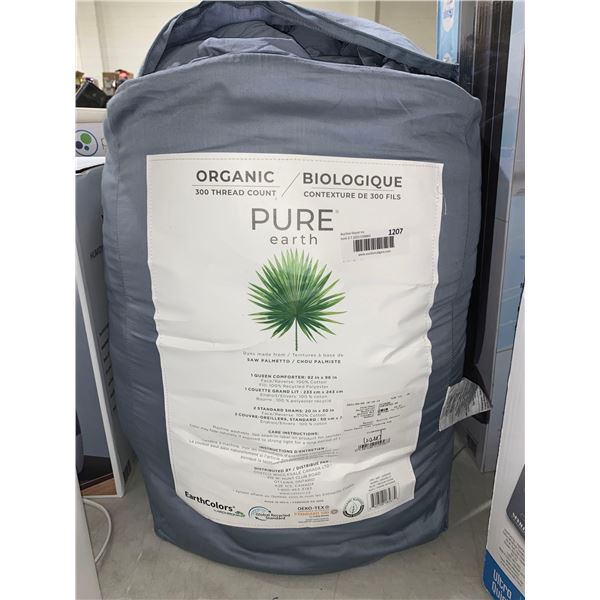 Pure Earth Organic 300 Thread Count Queen Set