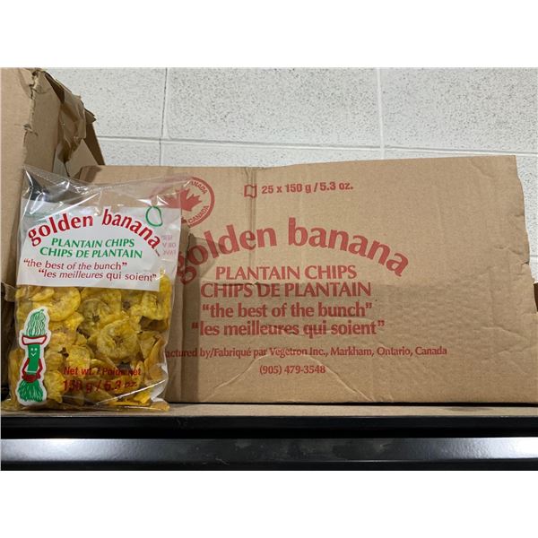 Golden Banana Plantain Chips 25 x 150g