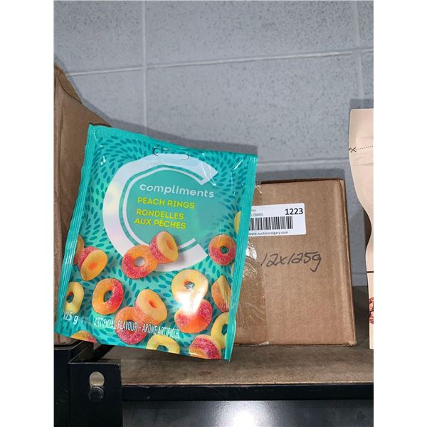 Compliments Peach Rings 125g x 12
