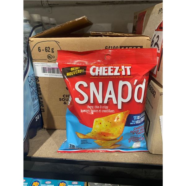 Cheez It Snap'd Cheddar Sour Cream & Onion Baked Snack Crackers 6 x 62g