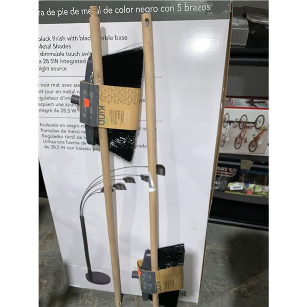 Lot of 2 Kind Angled Brooms