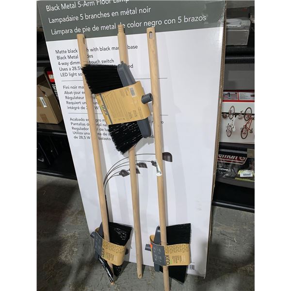 Lot of 3 Kind Angled Brooms