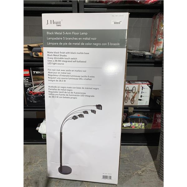 J. Hunt Home Black Metal 5 Arm Floor Lamp