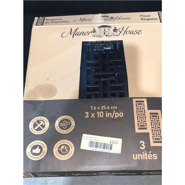 Manor House 3 Pack Back/Brown 1"x10" Register Covers