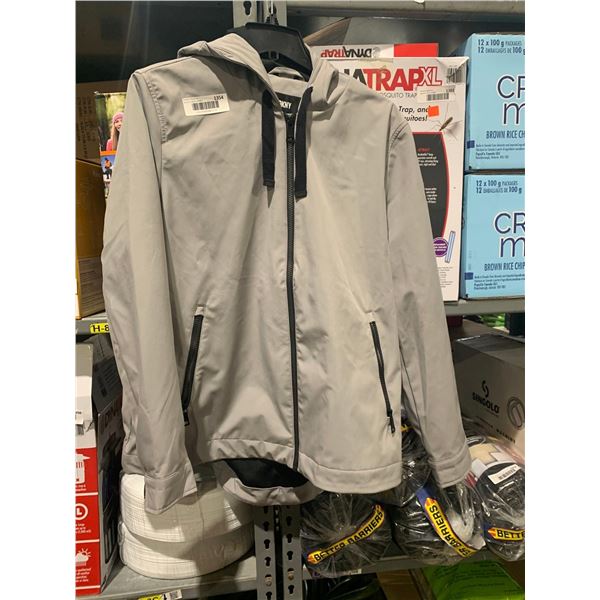 DKNY Women's Lage Fleece Lined Jacket - Grey