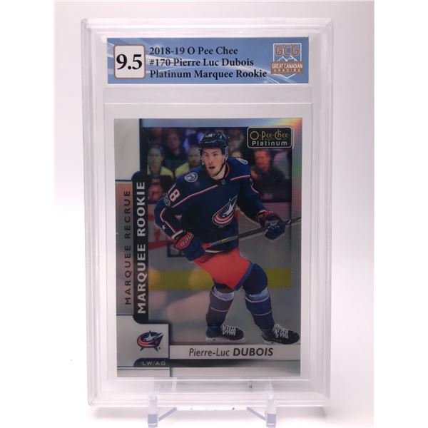 2018-19 O-PEE-CHEE NO.170 PIERRE LUC DUBOIS PLATINUM MARQUEE ROOKIE GCG GRADED 9.5