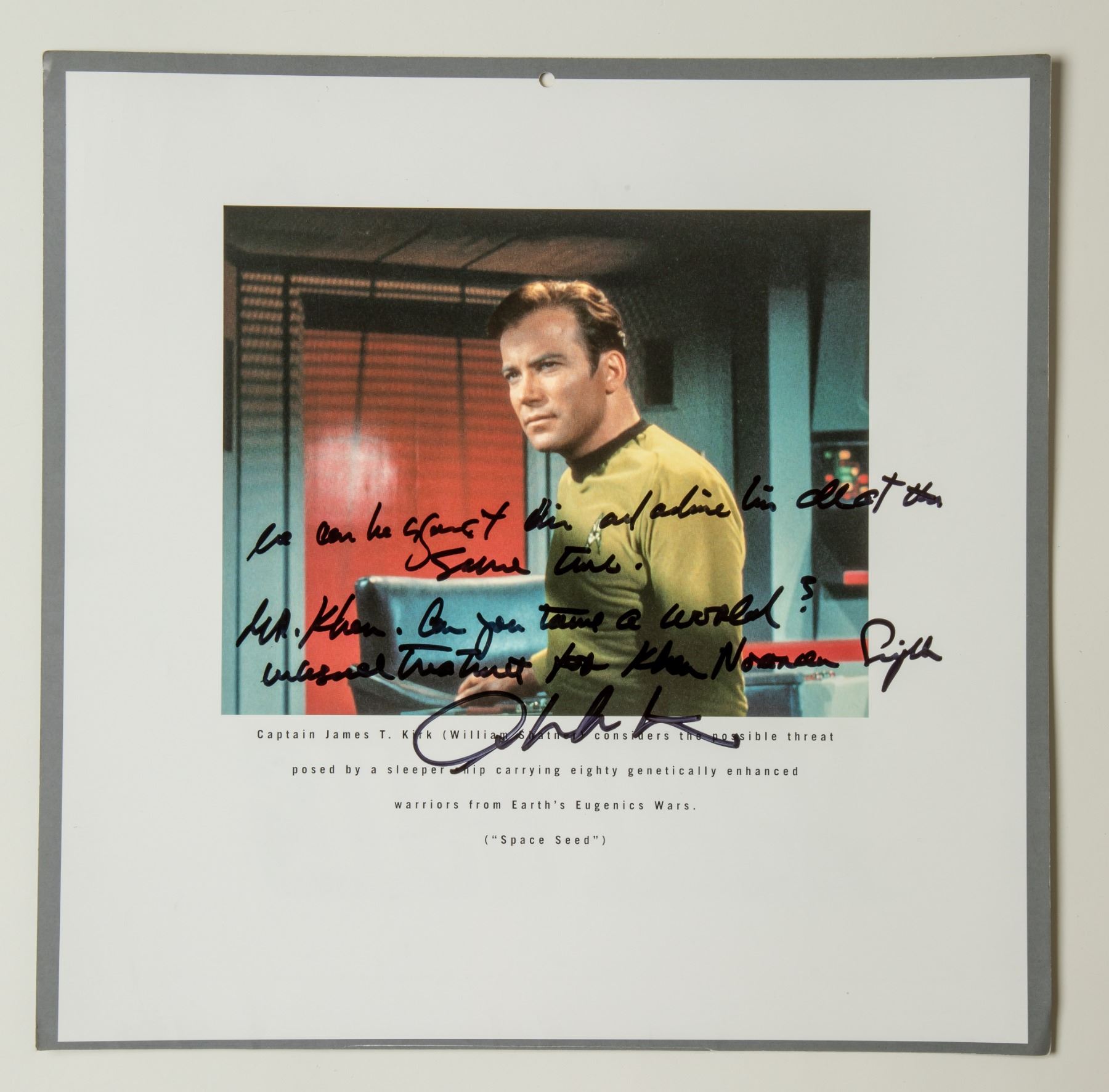 Star Trek episode “Space Seed” Calendar Page