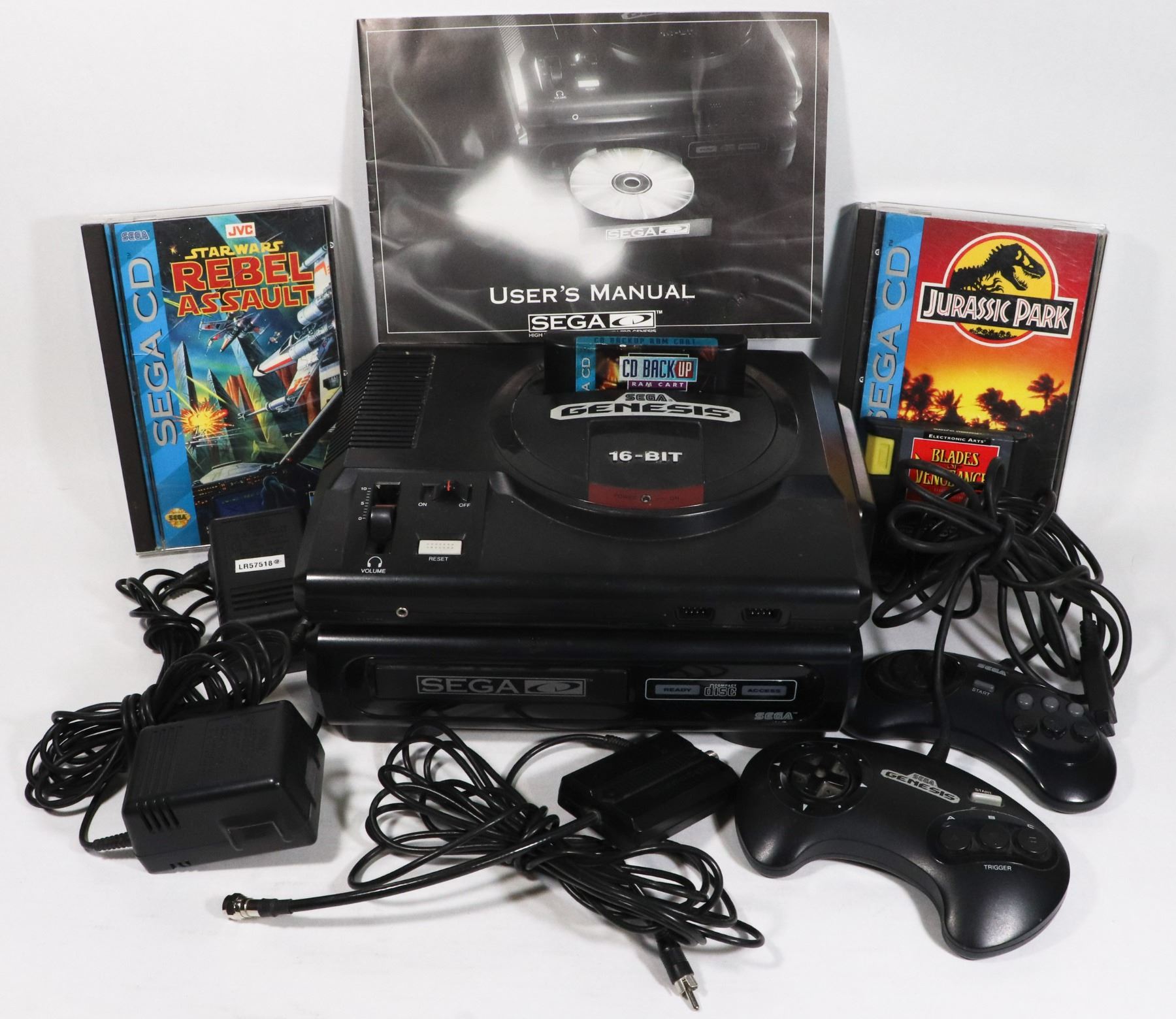 Genesis Console Cd #5 SEGA CD MODEL 1 SEGA GENESIS W/ JURASSIC PARK - Kastner Auctions