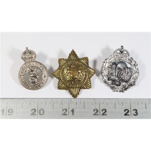 #238 LOT OF 3 FOREIGN CAP BADGES LATE 20TH CENTURY