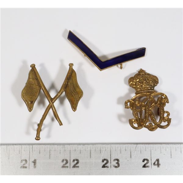 #239 LOT OF 3 BRITISH CANADIAN MILITARY INSIGNIA