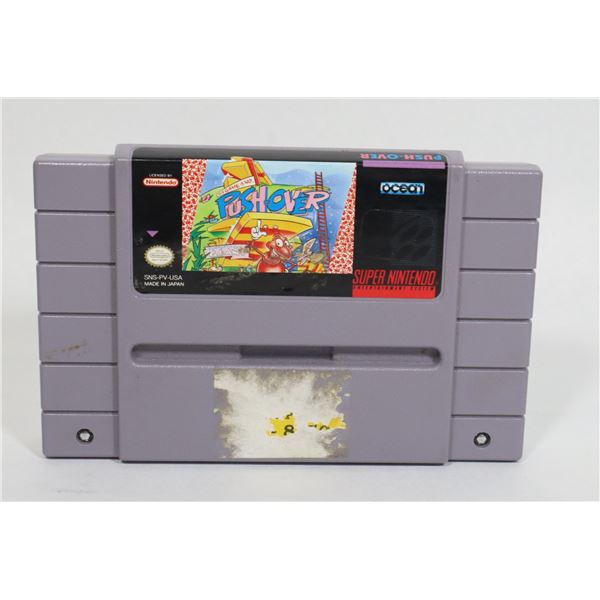 #586 PUSH-OVER SUPER NINTENDO SNES GAME CARTRIDGE