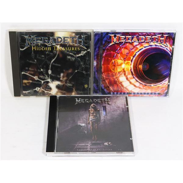 #842 LOT OF 3 METAL CD'S MEGADETH HIDDEN TREASURES