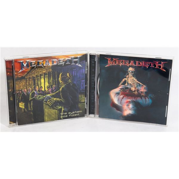 #848 LOT OF 2 METAL CD'S MEGADETH THE SYSTEM