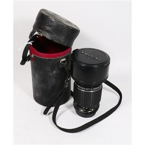 #863 VINTAGE CAMERA LENS SMC PENTAX 4/300 IN CASE