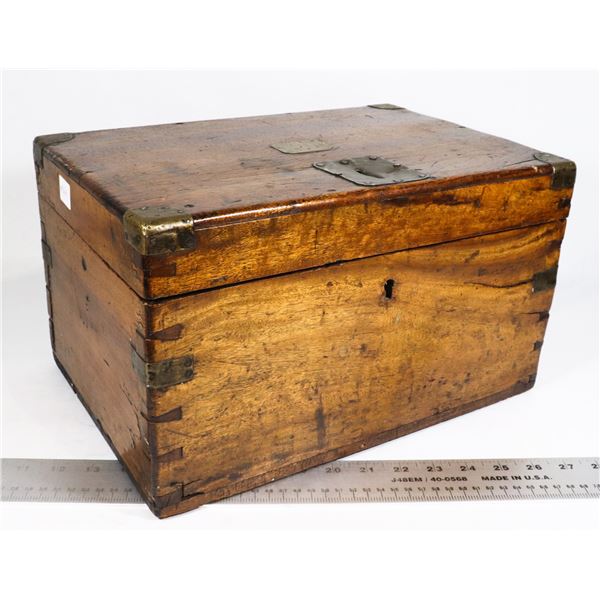 #869 1800'S BRITISH SAILORS NAVY WOODEN CHEST