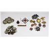 LOT OF ASSORTED MILITARY AND POLICE PINS & BOTTONS