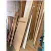 Image 2 : WOODEN WALL STORAGE RACK WITH ASSORTED PLANK BOARDS AND ASSORTED WOOD