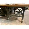 Image 2 : ROLLING WORK TABLE - STEEL FRAME WITH APPROX.8FT X 3 1/2FT PLYWOOD TOP