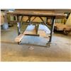 Image 2 : ROLLING WORK TABLE - STEEL FRAME WITH APPROX.8FT X 3 1/2FT PLYWOOD TOP