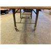 Image 2 : ROLLING WORK TABLE - STEEL FRAME WITH APPROX.8FT X 3 1/2FT PLYWOOD TOP