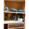 Image 1 : GREEN WOODEN CABINET WITH CONTENTS- ASSORTED POWER TOOLS (APPROX.33PCS.)