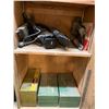 Image 2 : GREEN WOODEN CABINET WITH CONTENTS- ASSORTED POWER TOOLS (APPROX.33PCS.)