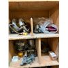 Image 3 : GREEN WOODEN CABINET WITH CONTENTS- ASSORTED POWER TOOLS (APPROX.33PCS.)
