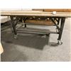 Image 1 : ROLLING WORK TABLE - STEEL FRAME WITH APPROX.8FT X 3 1/2FT PLYWOOD TOP
