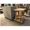 Image 2 : ROLLING 3 DRAWER WORK CABINET AND ROLLING WOODEN WORK STAND