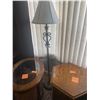 Image 9 : Mid Century Modern Hexagonal Table w Storage, Wood & Glass End Table & Metal Floor Lamp