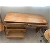 Image 3 : Four Drawer Wood Desk & Wooden Chair