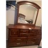 Image 5 : Lovely Wood Eight Drawer Dresser w Matching Mirror