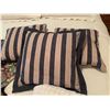 Image 8 : Three Beige/Navy Striped Pillow, White Comforter Throw, Texaco Travel Bags, Rug Saver, Remington Fuz